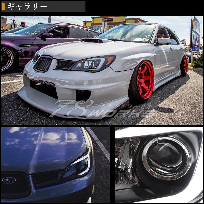 GD GG インプレッサ 後期 WRX STI インプレッサスポーツワゴン ファイバーLEDヘッドライト 純正HID車用 ブラック — image 6