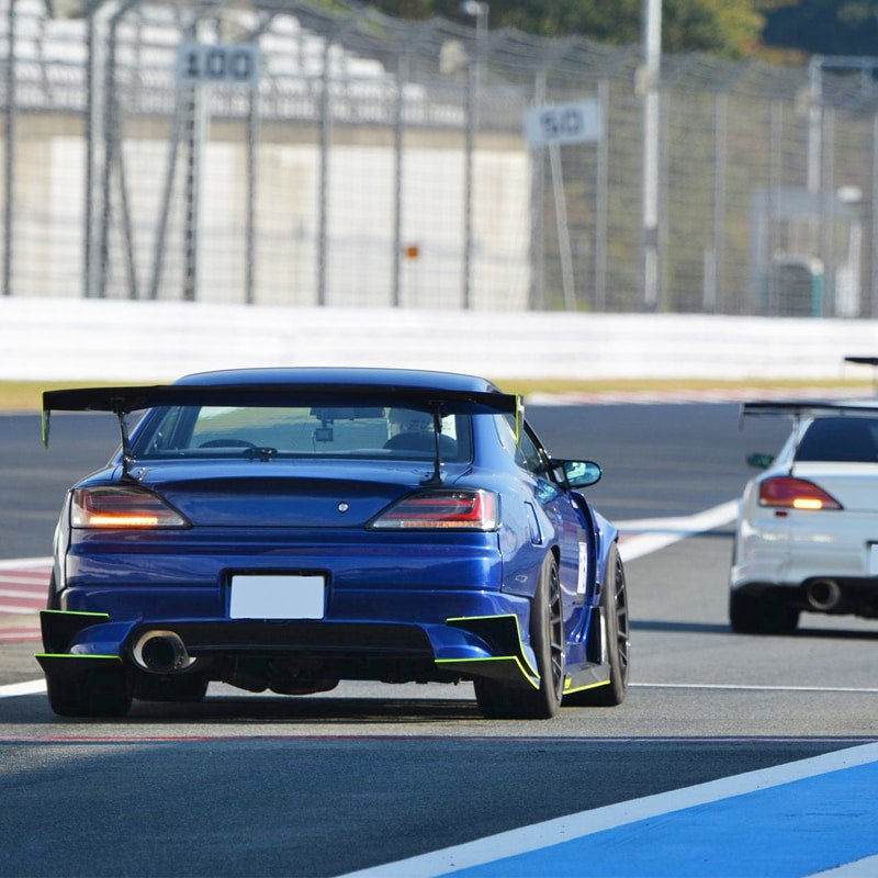S15 シルビア / ヴァリエッタ 流れるウインカー サイドマーカー付き ファイバーLEDテールランプ ブラッククローム — image 9