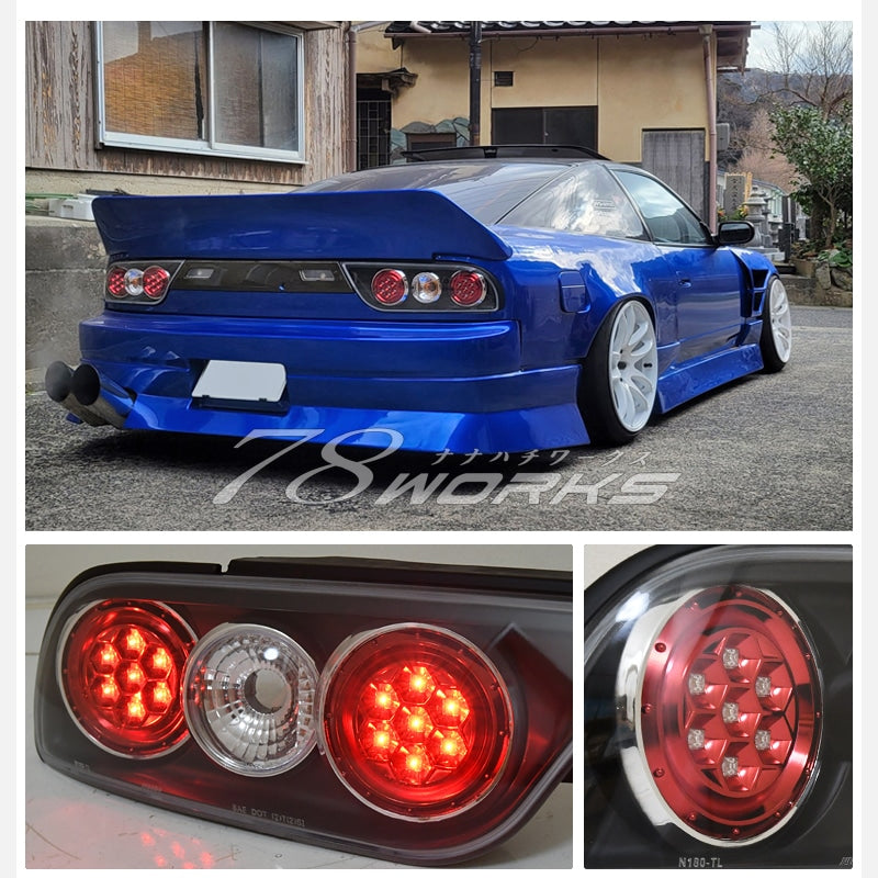 NISSAN 180SX ワンエイティ 後期用 RPS13 KRPS13 激レアモデル LED ユーロテールV2 ブラック / クリアー — image 7