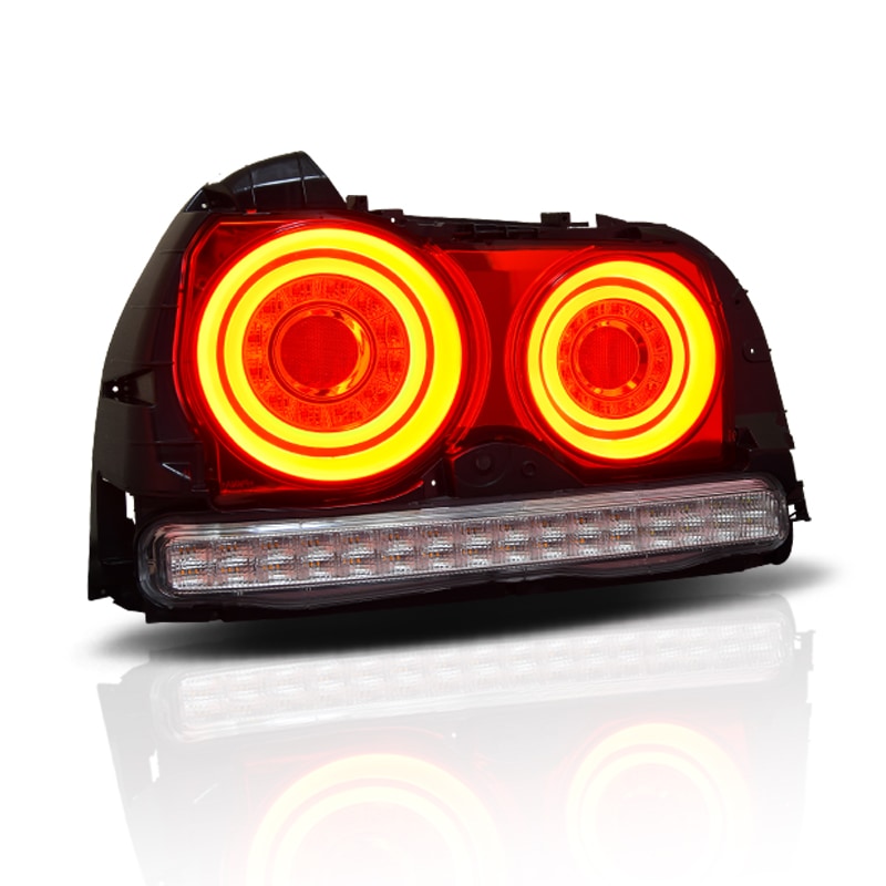 R34 スカイライン 4D セダン用 ENR34 ER34 HR34 ファイバー LEDテールランプ オールクリアー — image 7
