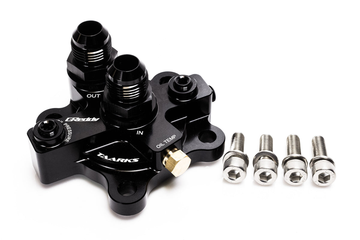 GREDDY X TAARKS RB26 BOLT-ON OIL BLOCK ADAPTER, 10AN - (12428110) — image 3