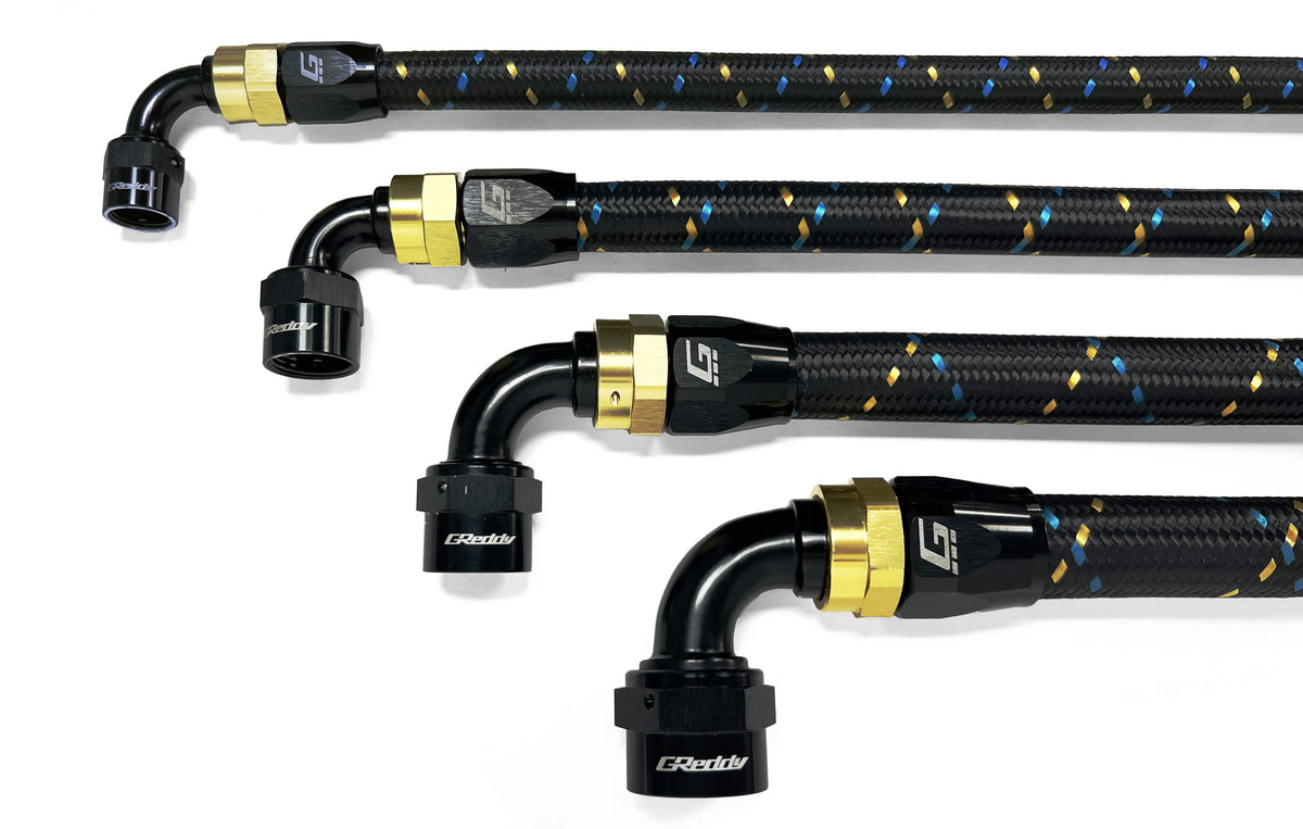 GReddy -12 AN Swivel Hose Ends - Black / Gold — image 7