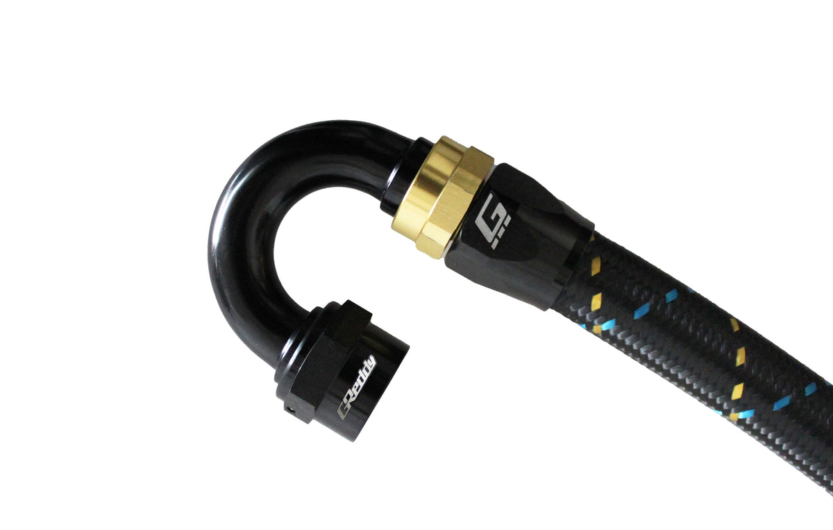GReddy -08 AN Swivel Hose Ends - Black / Gold — image 9