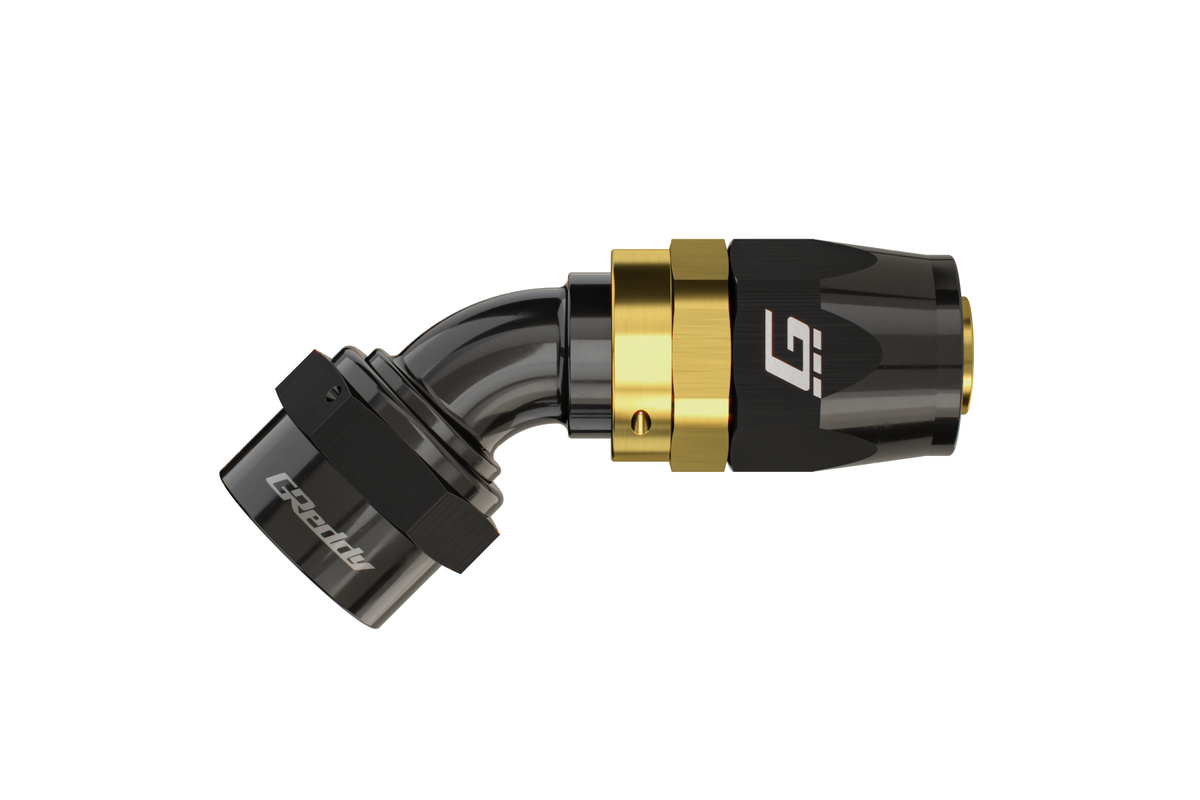 GReddy -12 AN Swivel Hose Ends - Black / Gold — image 2