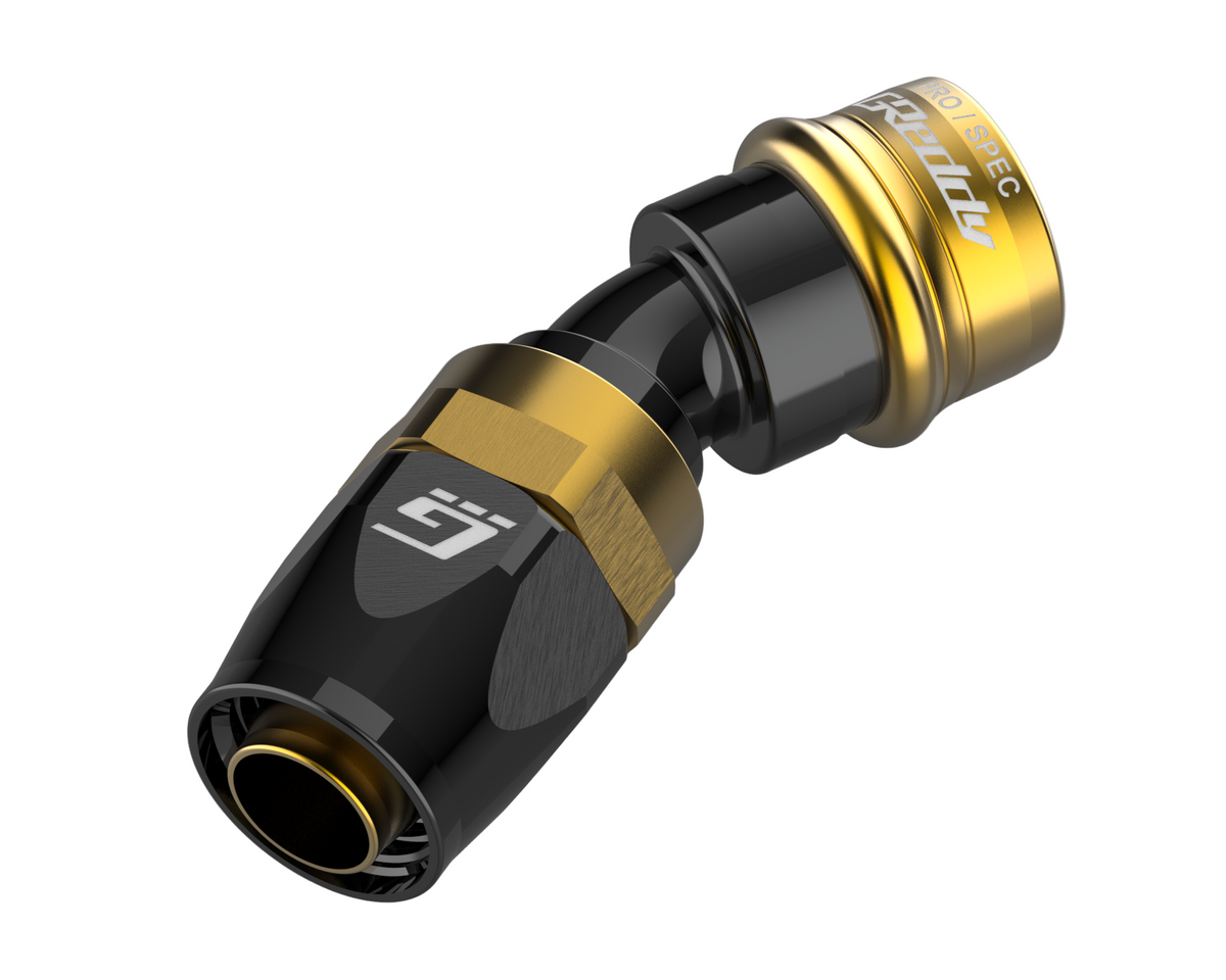 GReddy PRO/SPEC -20 Quick-Release Swivel Hose Ends - Black / Gold — image 3