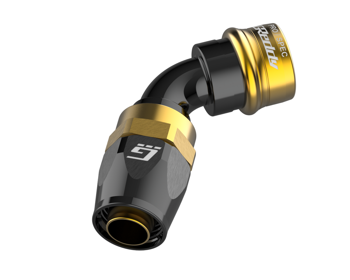 GReddy PRO/SPEC -04 Quick-Release Swivel Hose Ends - Black / Gold — image 5