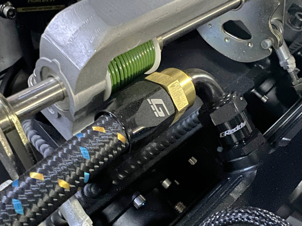 GReddy -08 AN Swivel Hose Ends - Black / Gold — image 3