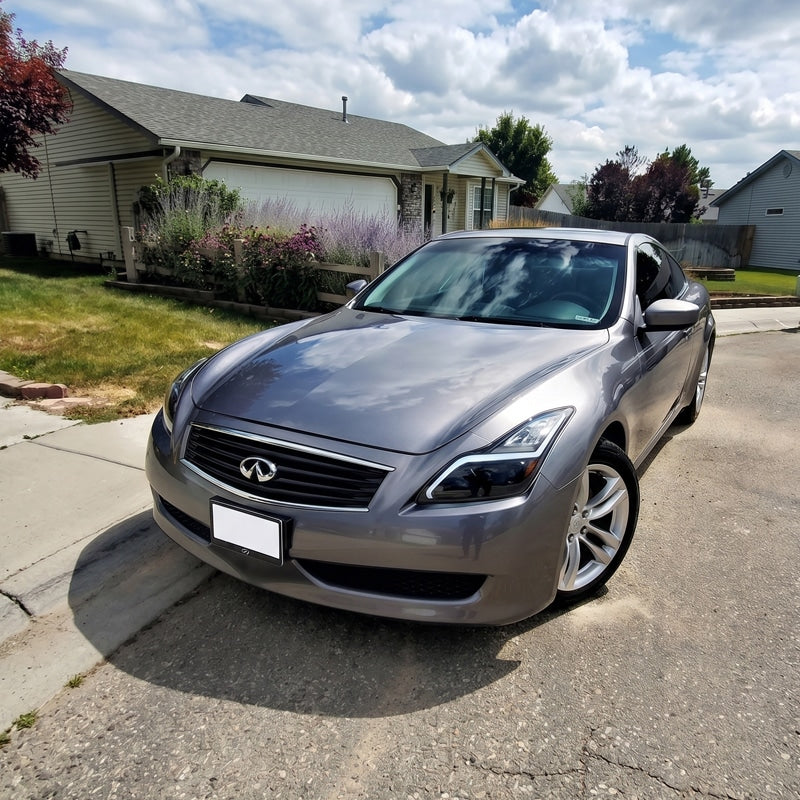 V36 G37 スカイラインクーペ US人気モデル 流れるウインカー ファイバー LED ヘッドライト ブラック — image 5