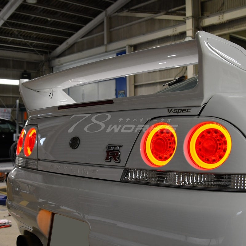 R33 スカイライン GTS GT-R 2D クーペ用 最新 ファイバーリング仕様 LEDテールランプ V2 レッドクリアー — image 8
