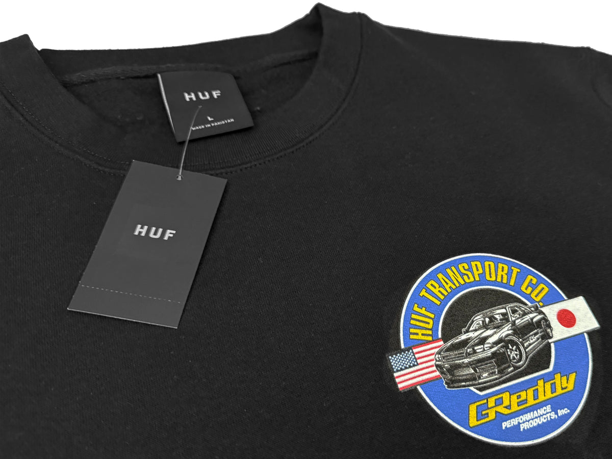 HUF x GReddy Transport Crewneck - Black — image 3