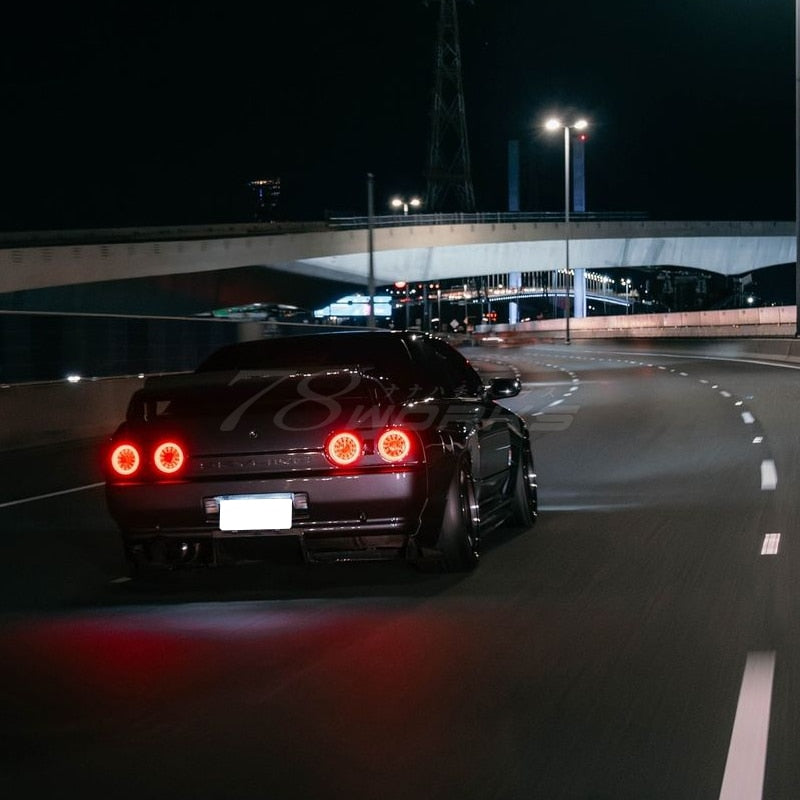 R32 スカイライン GTS GT-R 2D クーペ用 待望のファイバーリング仕様 LEDテールランプ V2 レッドクリアー — image 10