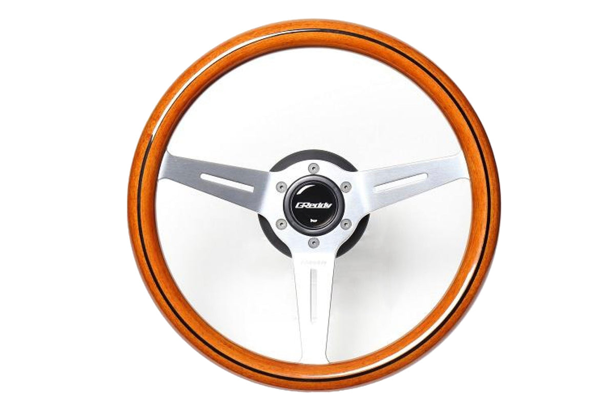 GREDDY WOOD STEERING WHEEL - LIGHT FINISH MED DISH - (16600008) — image 1