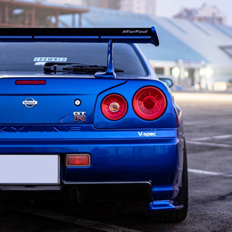 R34 スカイライン GT GT-R 2D クーペ用 BNR ENR ER HR ファイバー LEDテールランプ レッドクリアー — image 8
