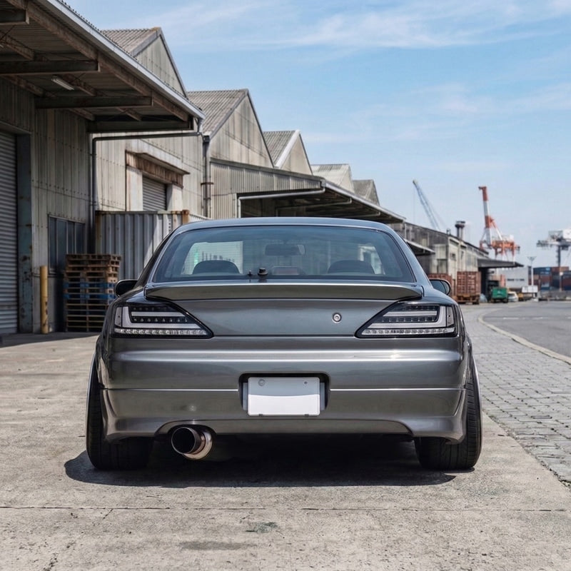 S15 シルビア / ヴァリエッタ 流れるウインカー サイドマーカー付き ファイバーLEDテールランプ ブラック/クリアー — image 12
