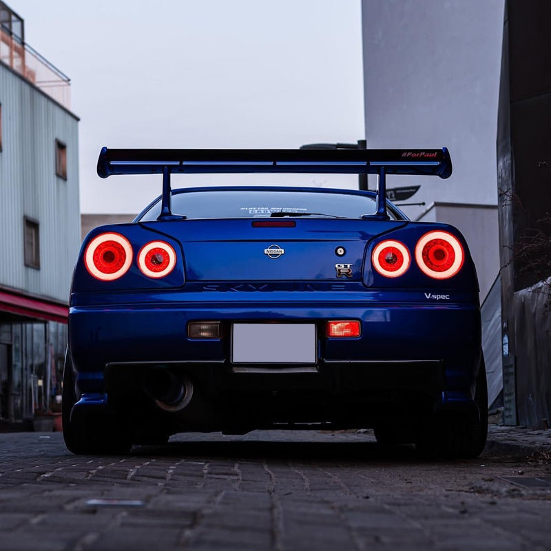 R34 スカイライン GT GT-R 2D クーペ用 BNR ENR ER HR ファイバー LEDテールランプ レッドクリアー — image 9