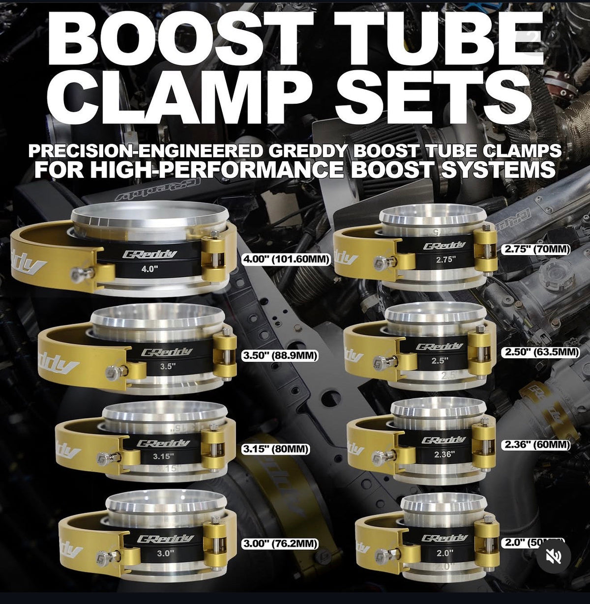 GReddy Locking Boost Tube Clamp Set - Aluminum/Gold — image 5