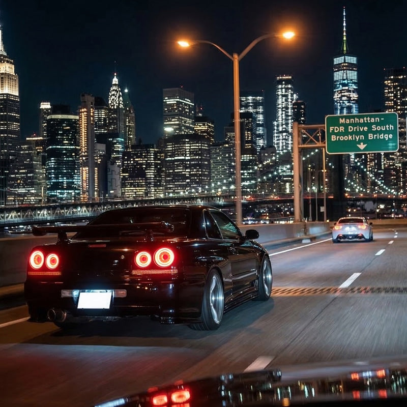 R34 スカイライン 4D セダン用 ENR34 ER34 HR34 ファイバー LEDテールランプ オールクリアー — image 20
