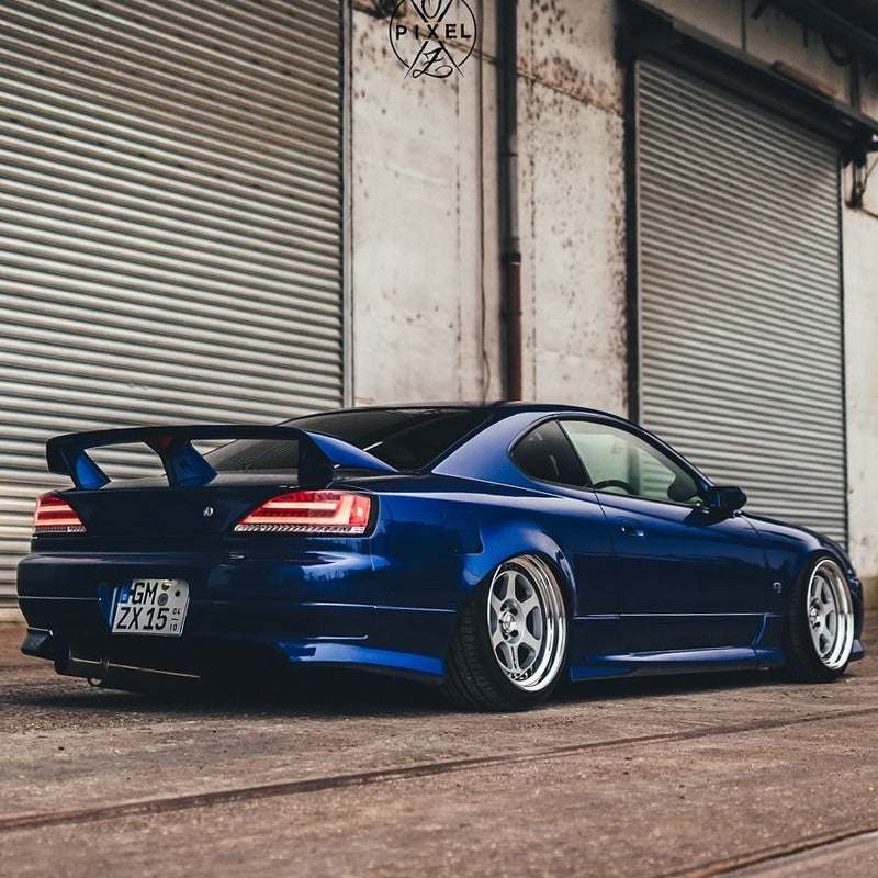 S15 シルビア / ヴァリエッタ 流れるウインカー サイドマーカー付き ファイバーLEDテールランプ スモーク — image 16