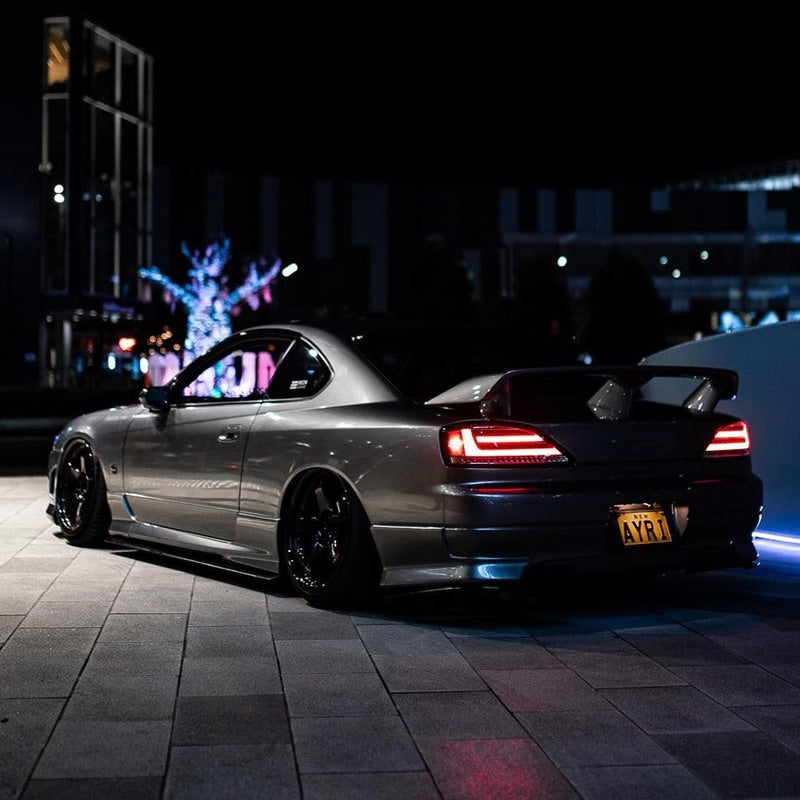 S15 シルビア / ヴァリエッタ 流れるウインカー サイドマーカー付き ファイバーLEDテールランプ スモーク — image 17