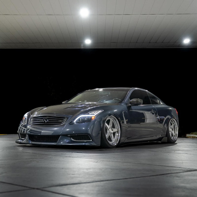 V36 G37 スカイラインクーペ US人気モデル 流れるウインカー ファイバー LED ヘッドライト ブラック — image 11