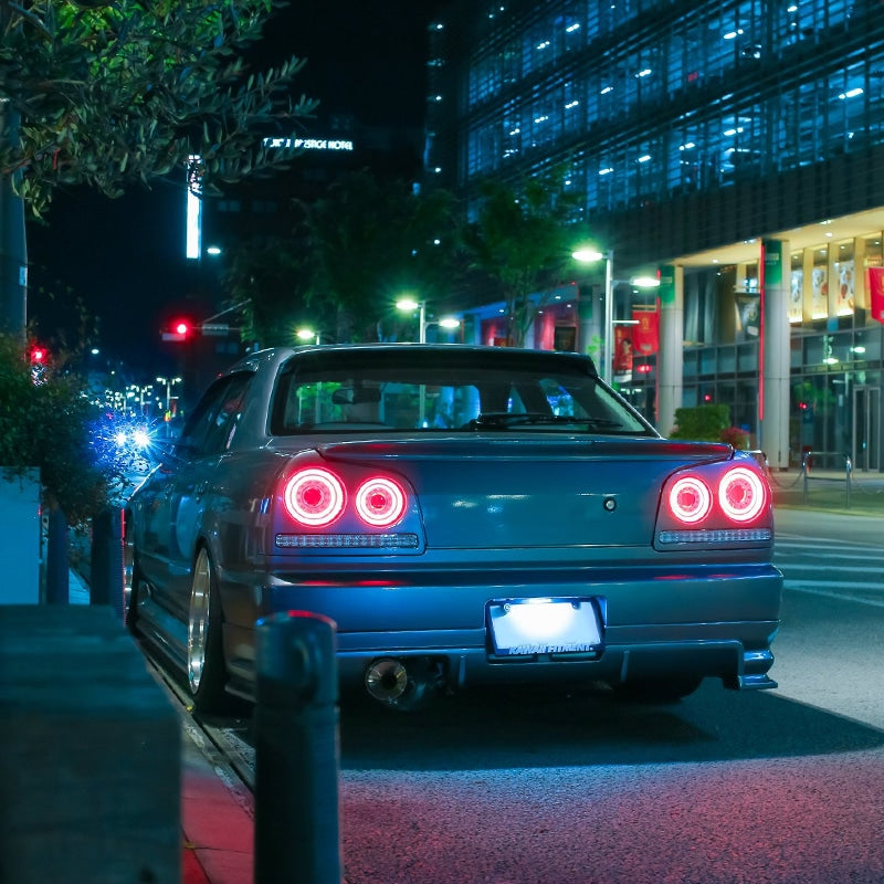 R34 スカイライン 4D セダン用 ENR34 ER34 HR34 ファイバー LEDテールランプ オールクリアー — image 17