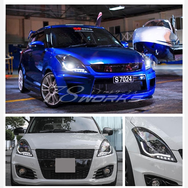 ZC72S ZD72S ZC32S スイフト RS スイフトスポーツ ファイバー LED ヘッドライト V2 ブラック — image 6