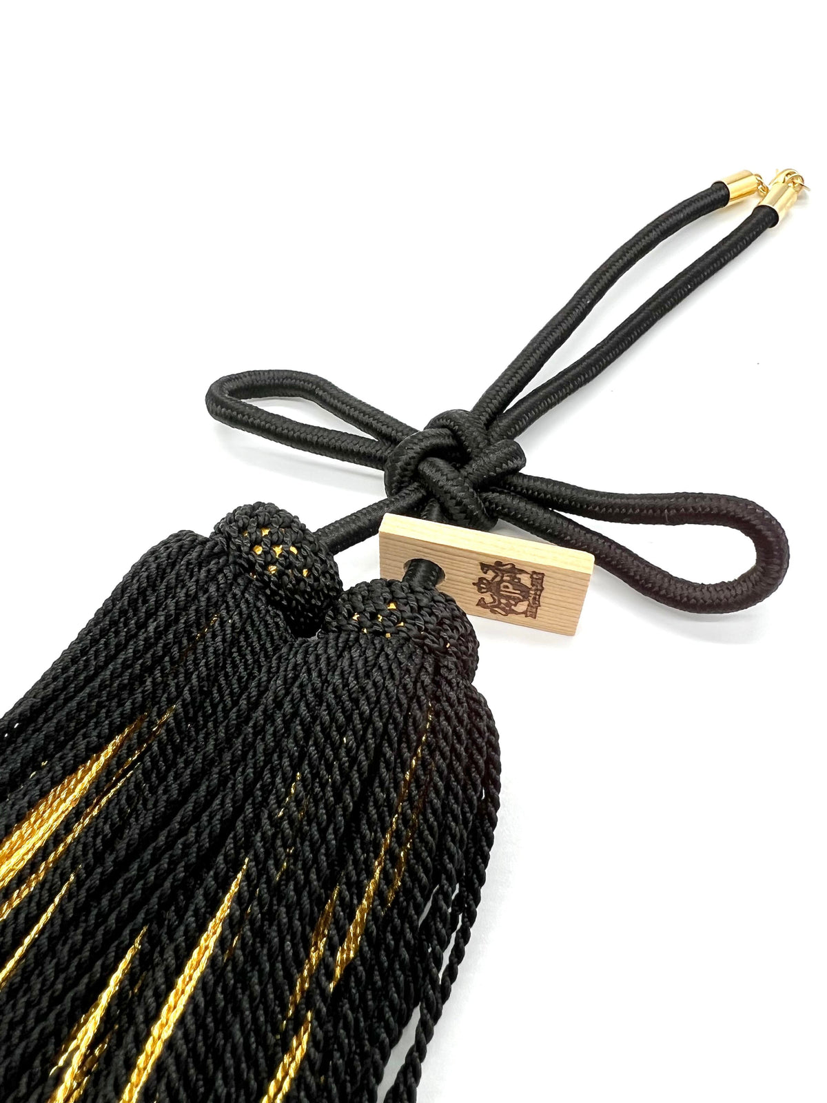 Tassel Agemaki Knot Medium Size Black / Gold — image 1