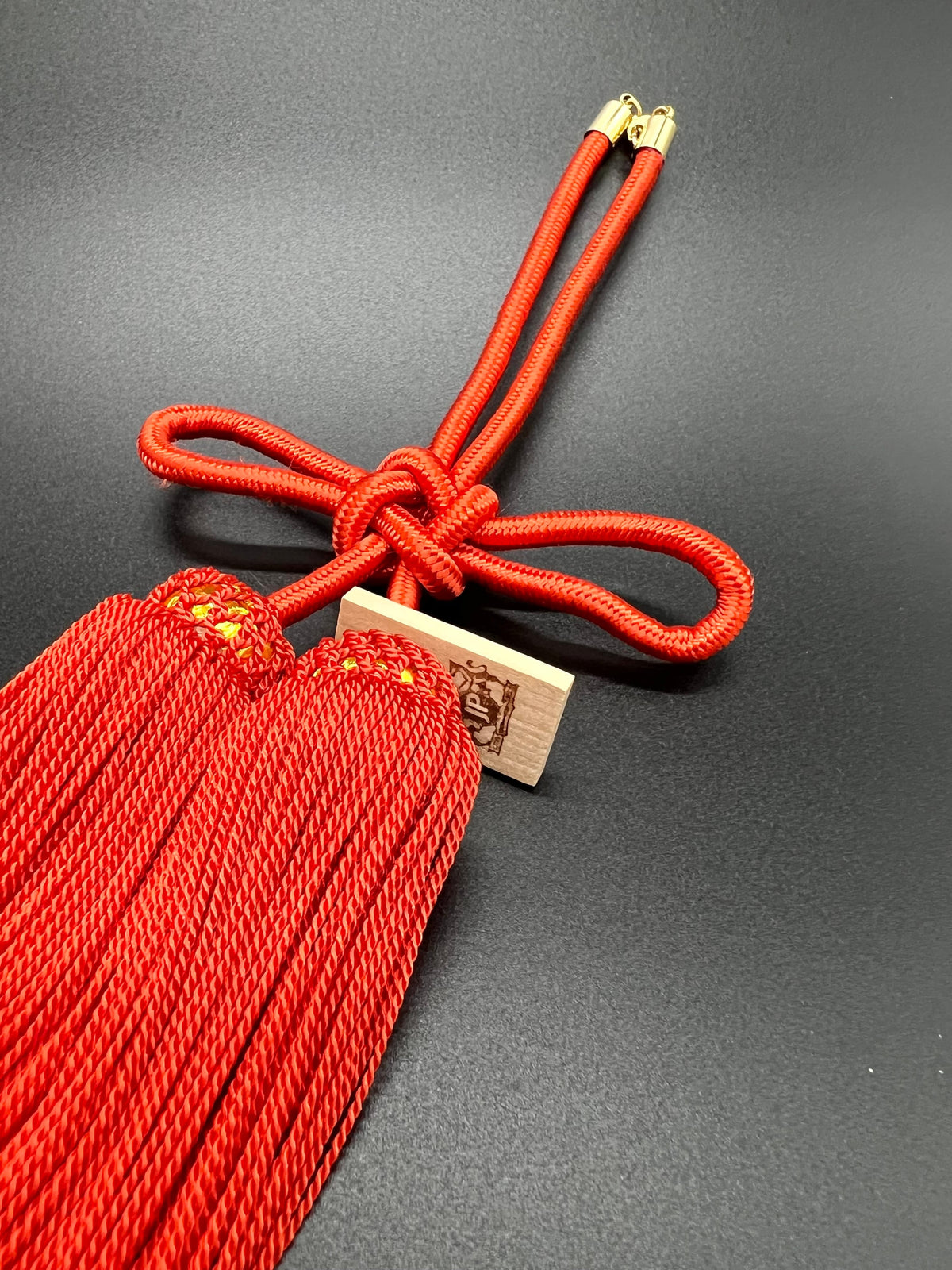 Tassel Agemaki Knot Medium Size Vermilion Orange — image 2