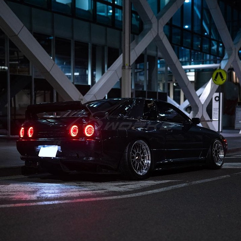 R32 スカイライン GTS GT-R 2D クーペ用 待望のファイバーリング仕様 LEDテールランプ V2 レッドクリアー — image 5