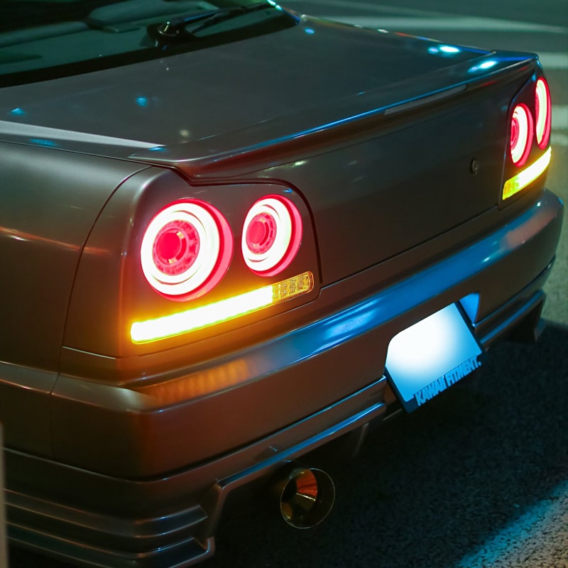 R34 スカイライン 4D セダン用 ENR34 ER34 HR34 ファイバー LEDテールランプ オールクリアー — image 18