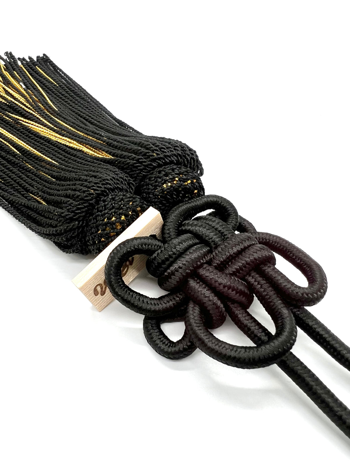 Tassel Chrysanthemum-Knot Medium Size Black / Gold — image 1