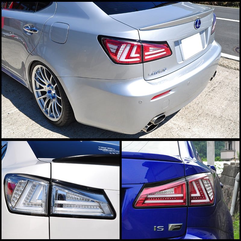 LEXUS 20系 IS / ISF 高輝度LED 現行ルック ファイバーLEDテール V1 インナーレッド / クリアー — image 7