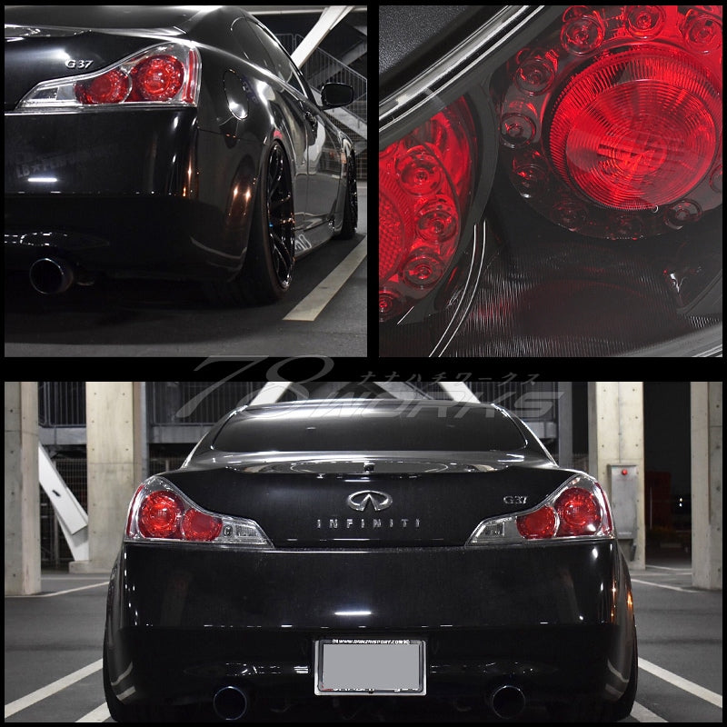 V36 G37 スカイラインクーペ USで大人気モデル LEDテールランプ V1 クリアー / ブラック — image 9