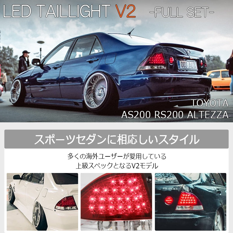 アルテッツァ GXE10 SXE10 待望の海外人気モデル LEDテールランプ レッドクリアー — image 2