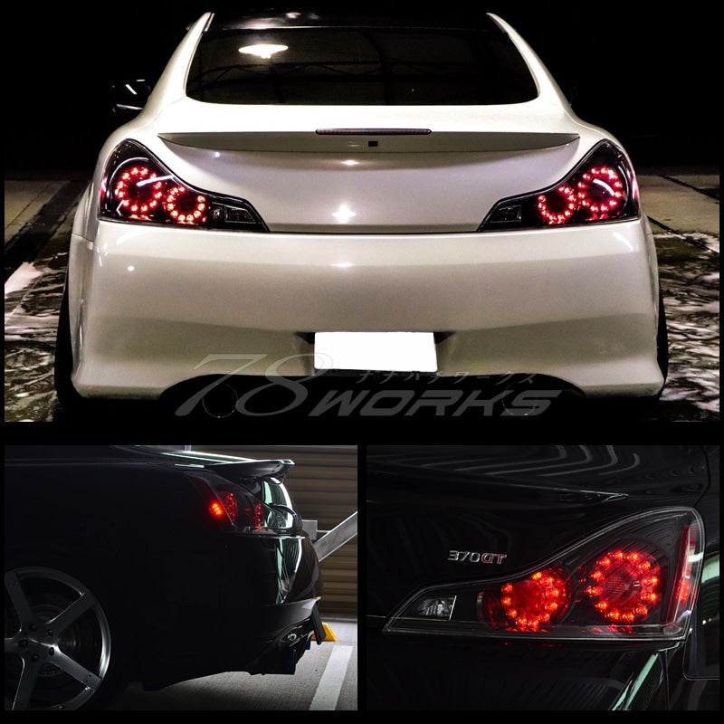 V36 G37 スカイラインクーペ USで大人気モデル LEDテールランプ V1 クリアー / ブラック — image 10