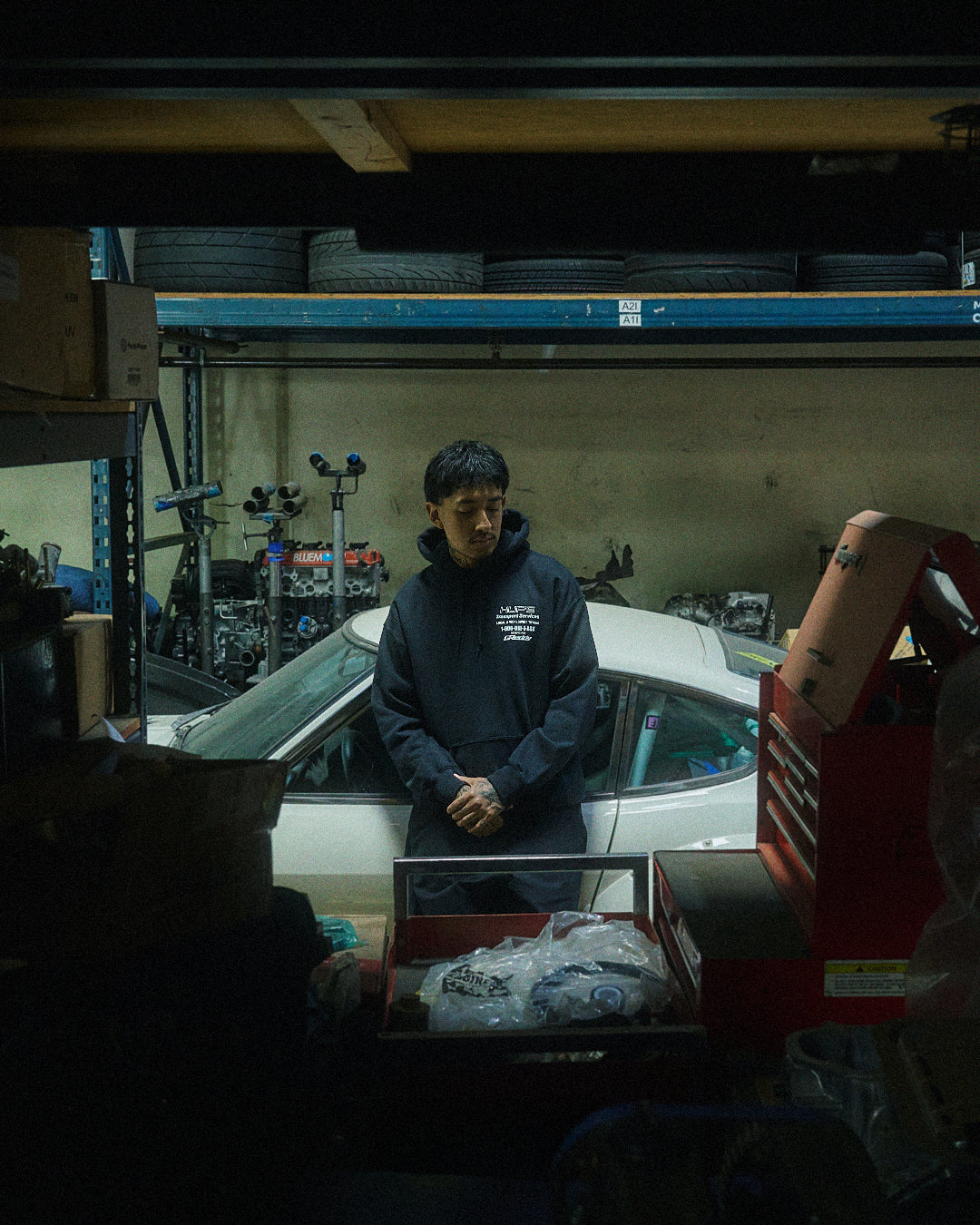 HUF x GReddy Tow Pullover Hood - Black — image 5