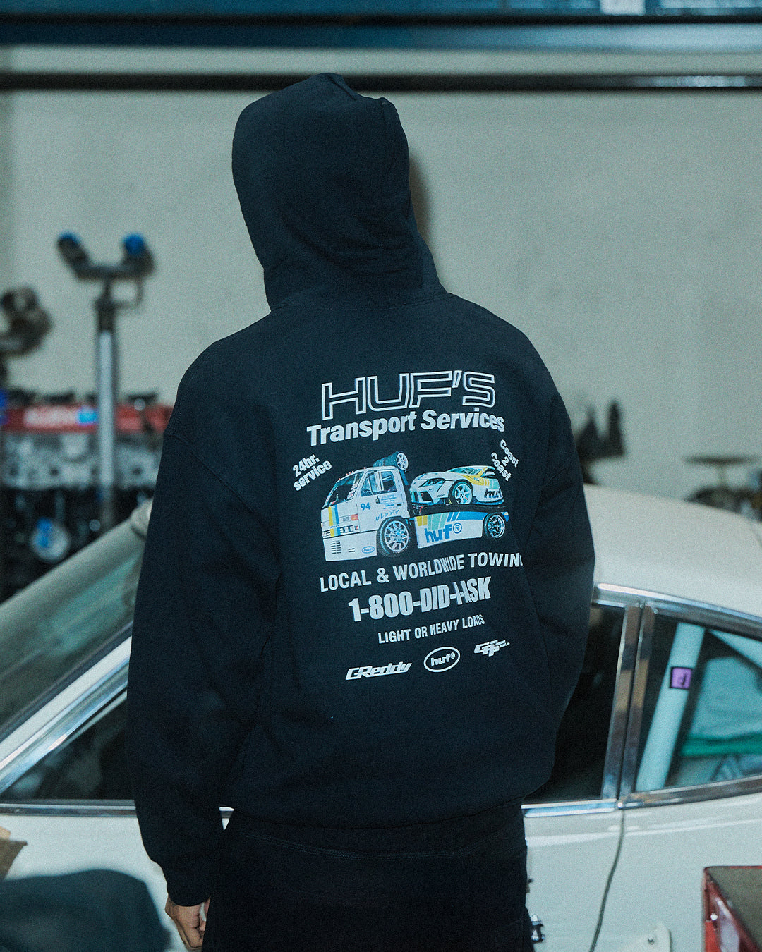 HUF x GReddy Tow Pullover Hood - Black — image 6
