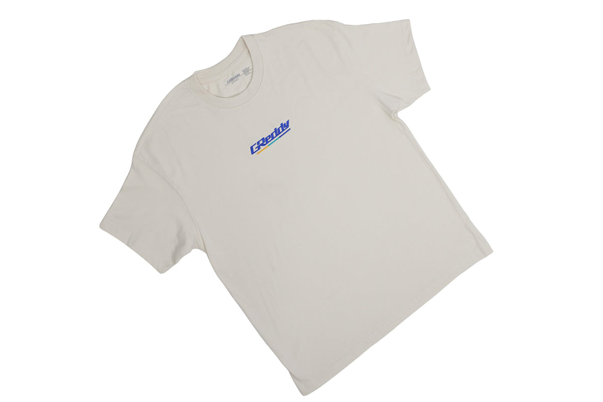 GReddy Underline Embroidered Tee – Cream — image 1