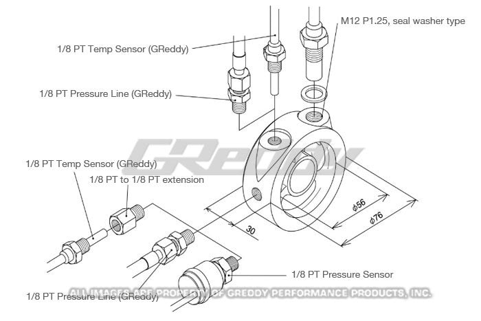 GR86/86/FRS/BRZ OIL FILTER BLOCK SENSOR ADAPTER (OIL PRESS./TEMP.) - (12002802) — image 5