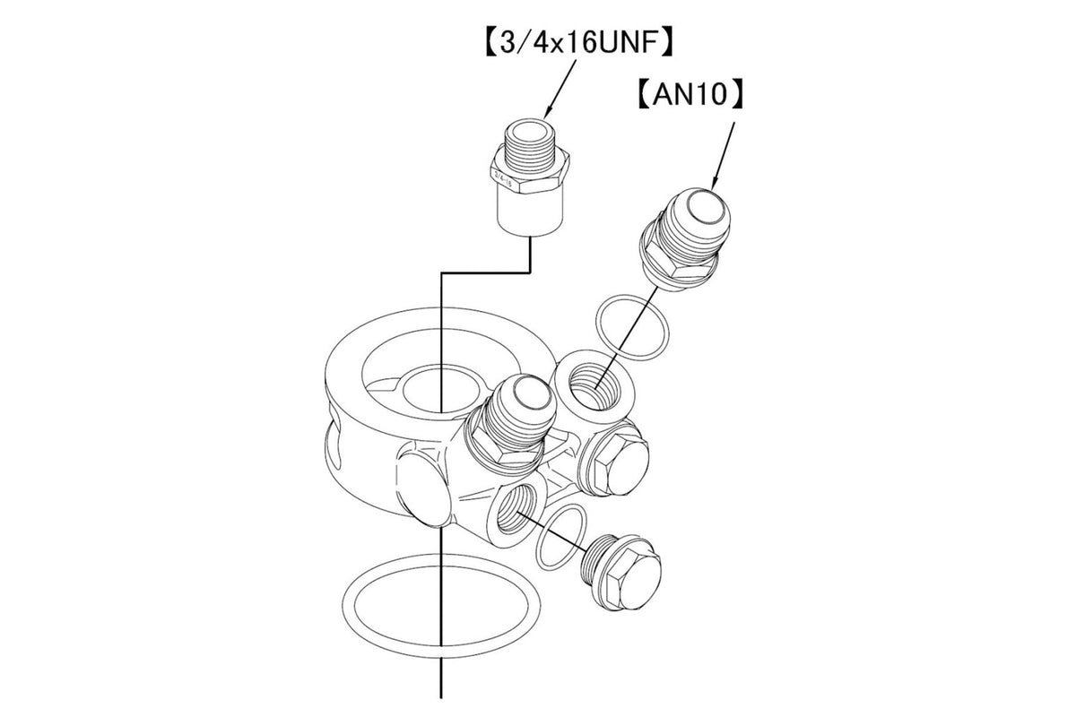 OIL COOLER STD BLOCK, ENG: 3/4-16UNF, FILTER: 3/4-16UNF, 10AN - (12401187) — image 5