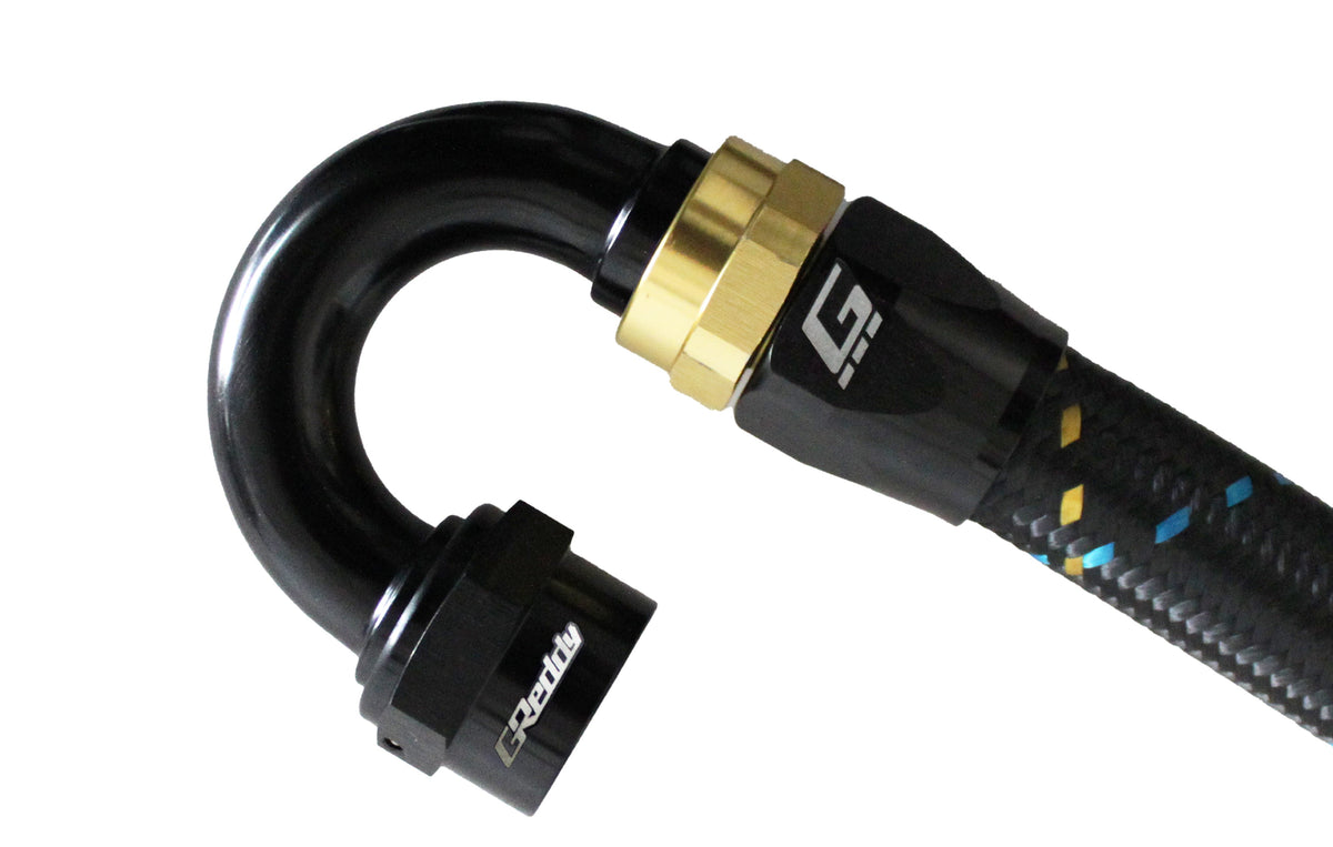 GReddy -12 AN Swivel Hose Ends - Black / Gold — image 9