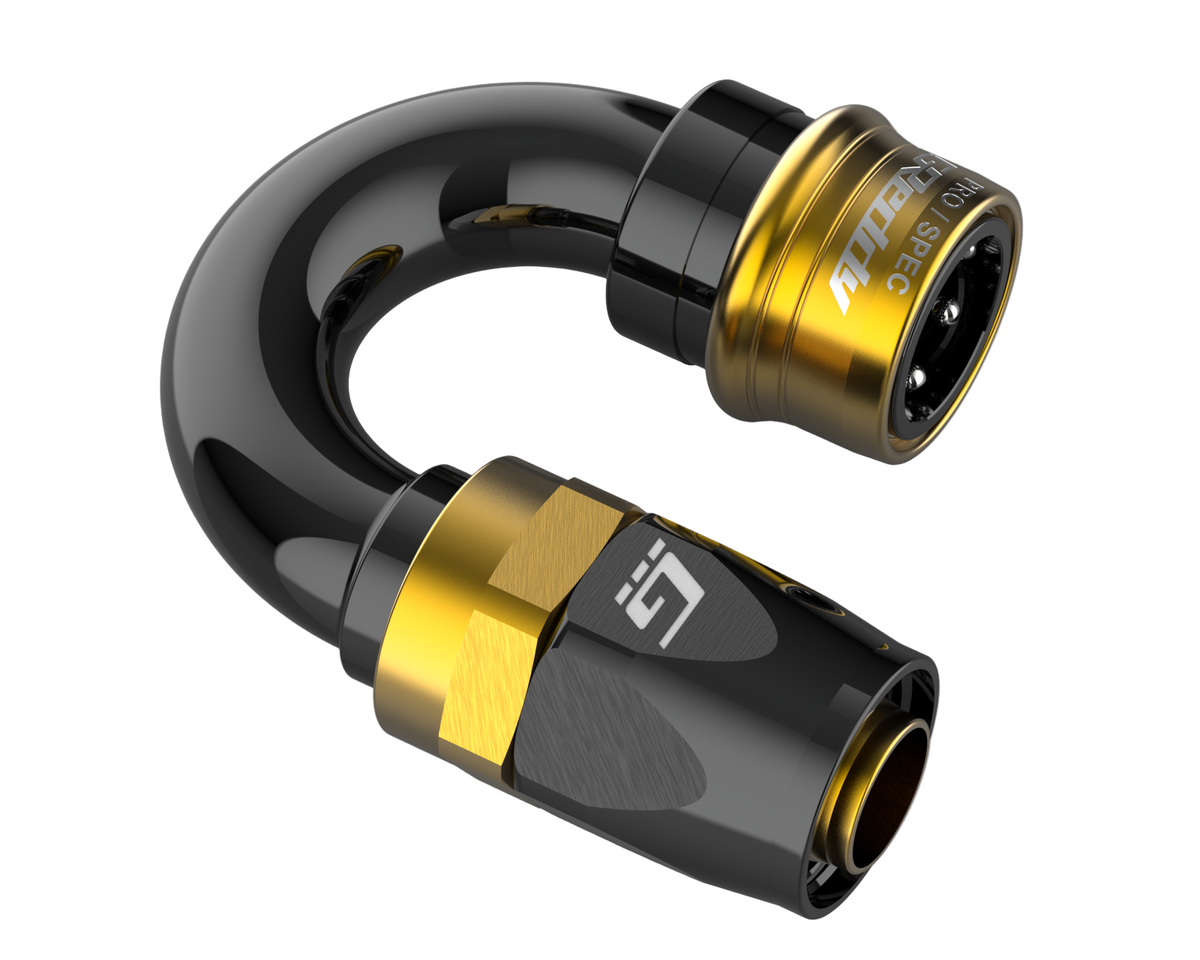 GReddy PRO/SPEC -04 Quick-Release Swivel Hose Ends - Black / Gold — image 9