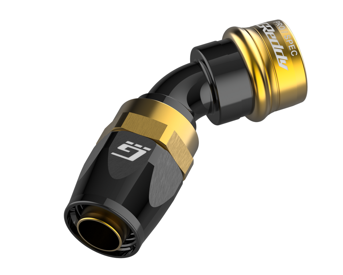 GReddy PRO/SPEC -04 Quick-Release Swivel Hose Ends - Black / Gold — image 4