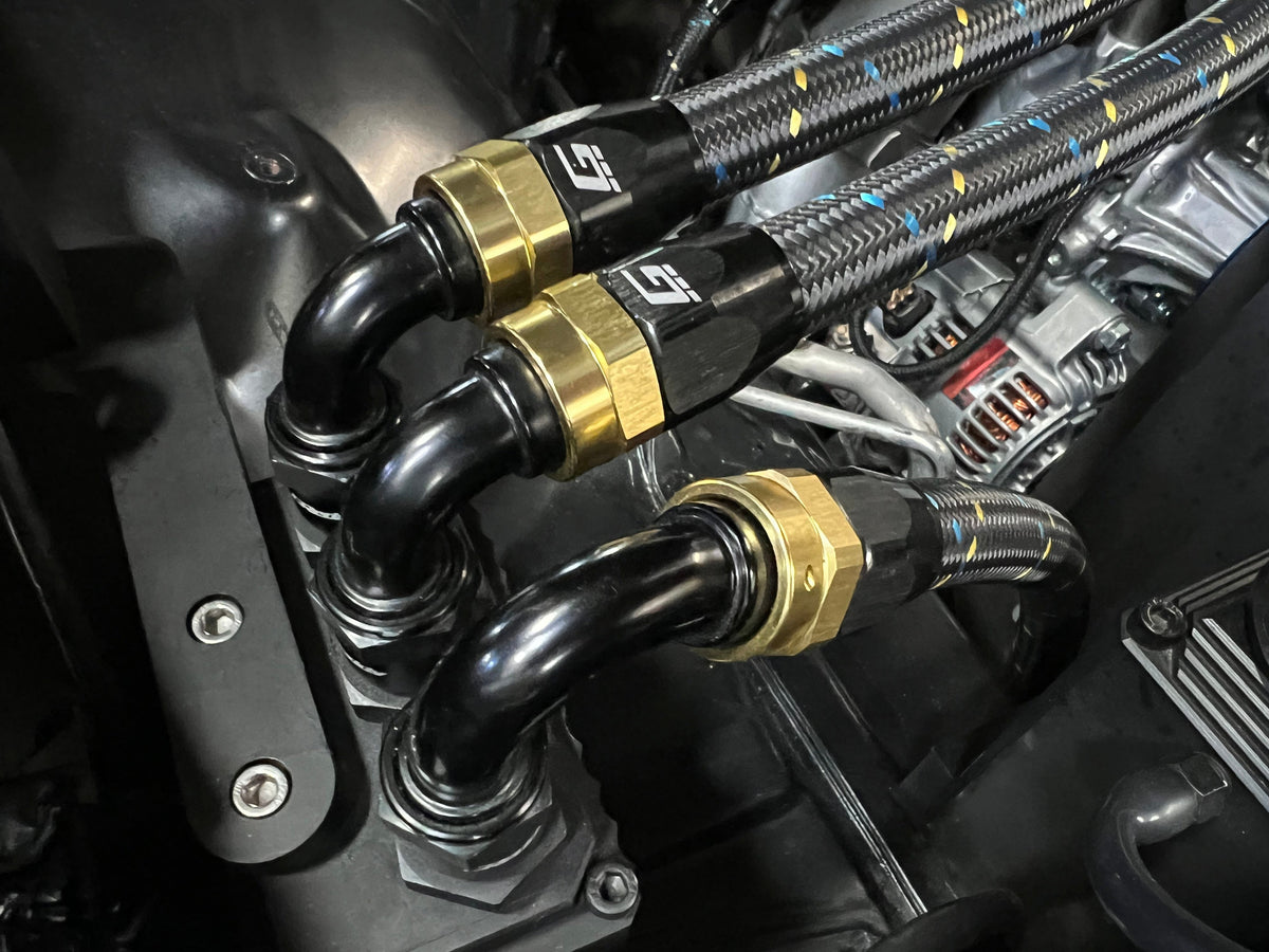GReddy -08 AN Swivel Hose Ends - Black / Gold — image 4