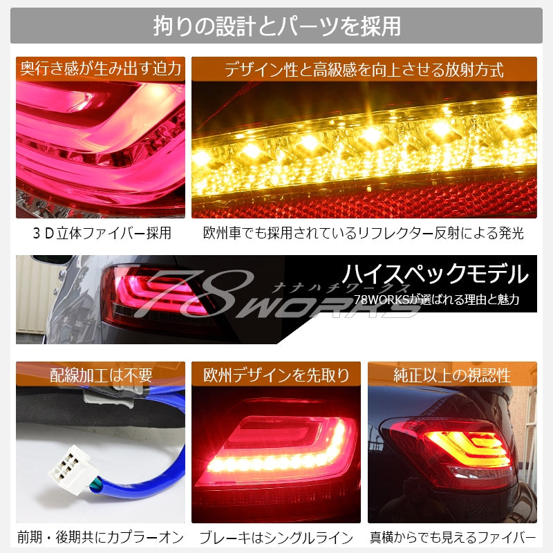 GRX120系 マークX 流れるウインカータイプ ファイバーLEDテールランプ V2 レッドクリアー — image 4