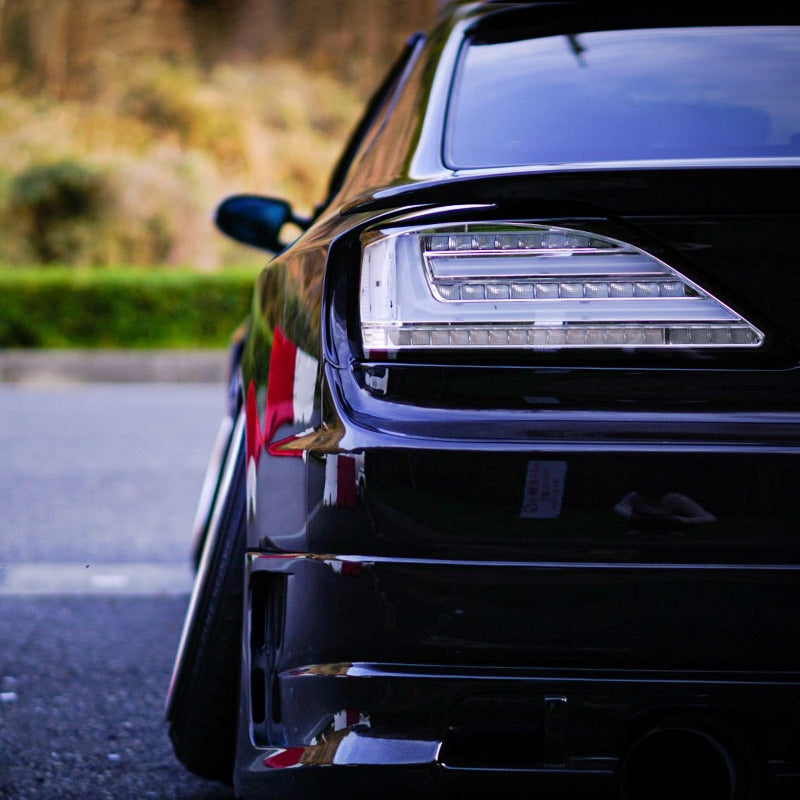 S15 シルビア / ヴァリエッタ 流れるウインカー サイドマーカー付き ファイバーLEDテールランプ クリアー オールクリアー フルクリアー — image 10