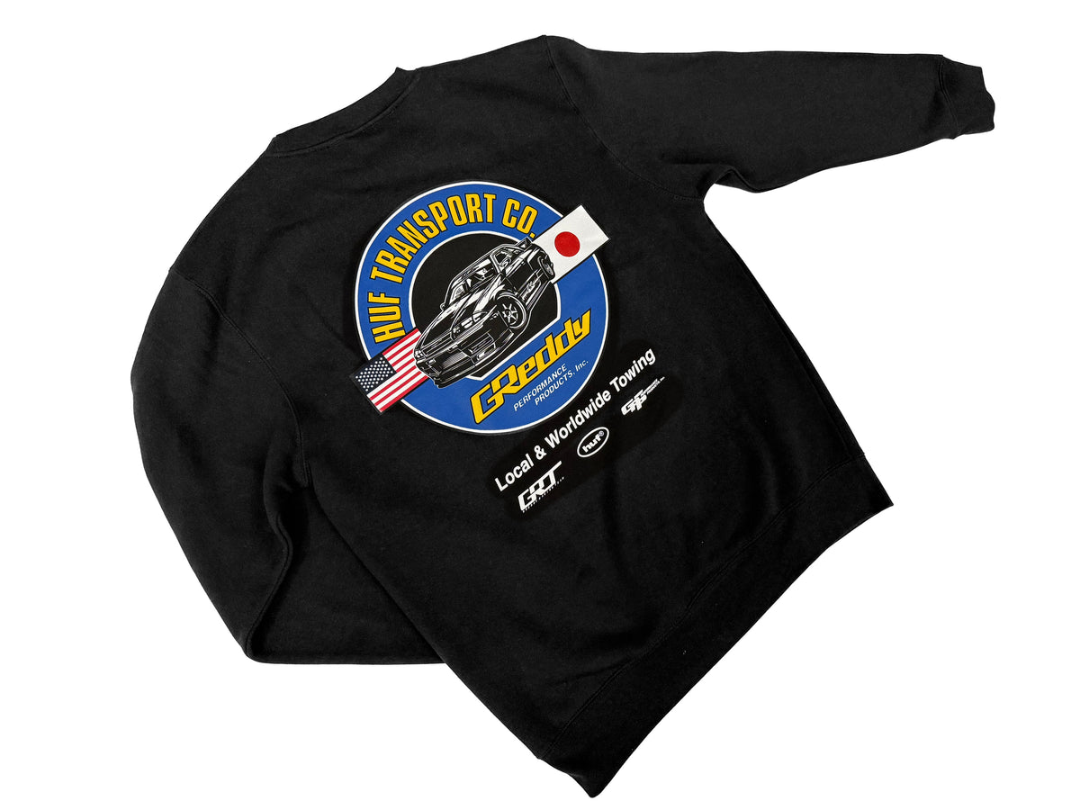 HUF x GReddy Transport Crewneck - Black — image 1