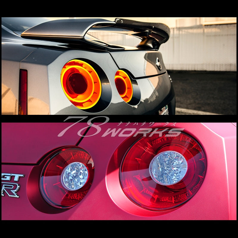 R35 NISSAN GT-R ファイバーテール フルLED テールランプ ウインカーLED ブラック / レッドクリアー — image 7