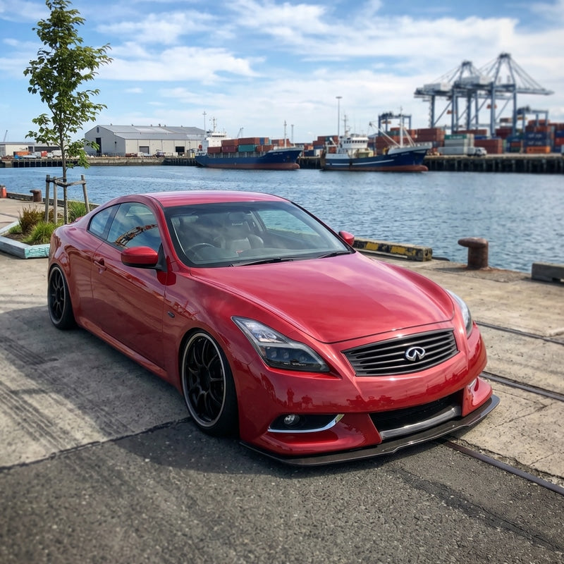 V36 G37 スカイラインクーペ US人気モデル 流れるウインカー ファイバー LED ヘッドライト ブラック — image 9
