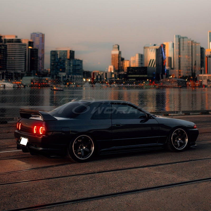 R32 スカイライン GTS GT-R 2D クーペ用 待望のファイバーリング仕様 LEDテールランプ V2 レッドクリアー — image 12